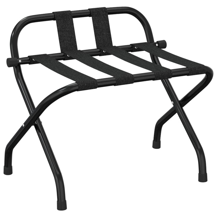 vidaXL Gepäckablage mit Rückenlehne Schwarz 56x39x52 cm, Gepäckablage, Kofferständer, Hotel Kofferbo