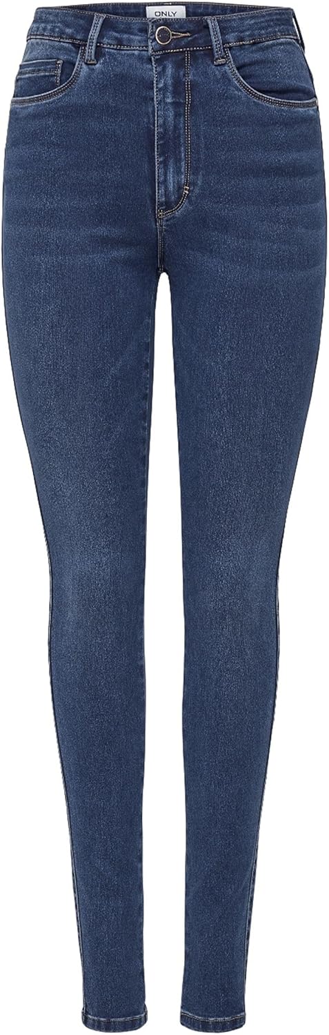 ONLY Female Skinny Jeans ONLROYAL Hohe Taille Skinny Fit Jeans XS / 34L Dark Blue Denim, XS / 34L Da
