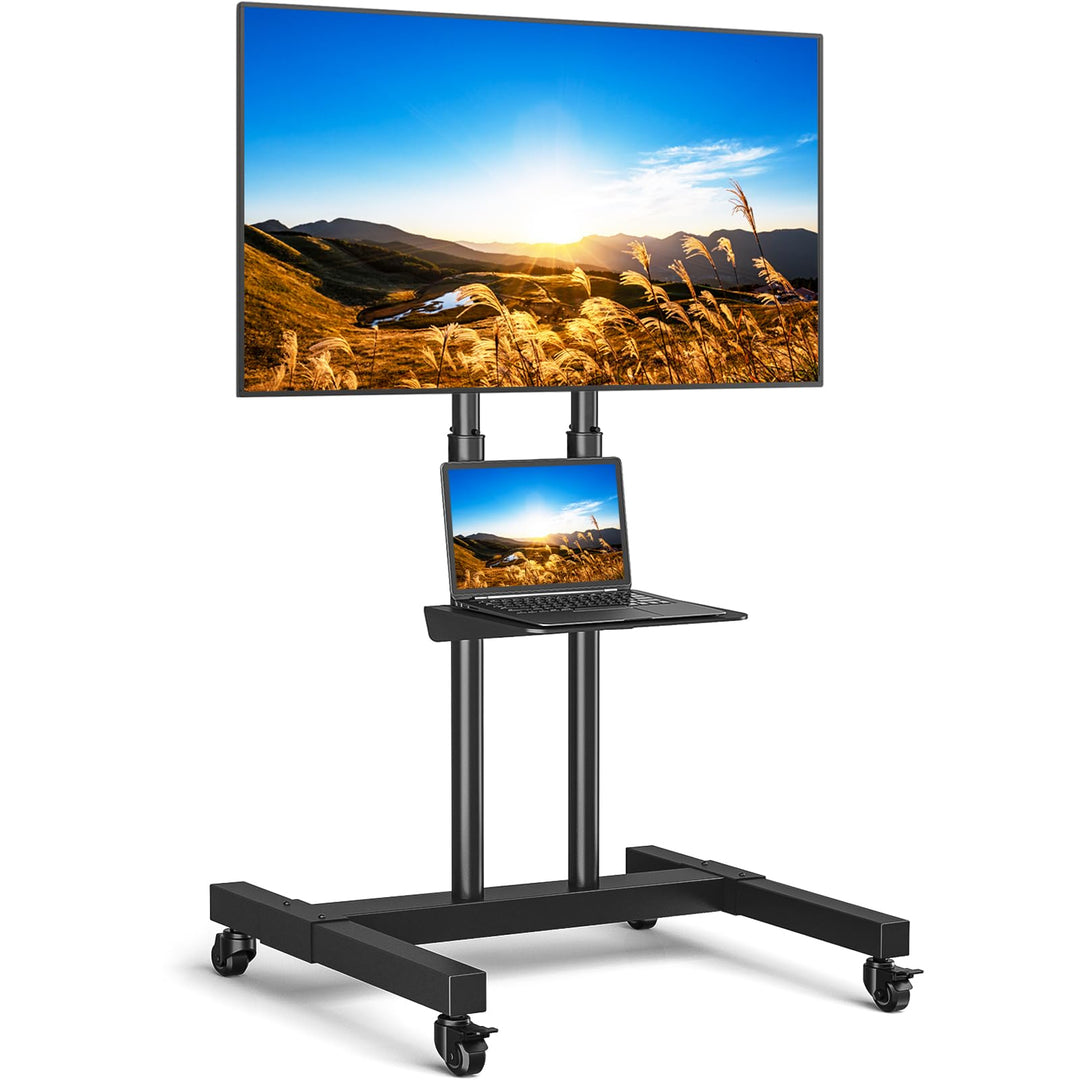 RFIVER Universal TV Ständer Rollbar für 32 40 42 43 49 50 55 65 70 75 Zoll Fernseher, TV Wagen mit R