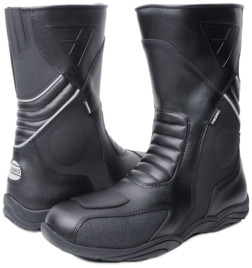 Modeka Assen Evo Motorradstiefel, schwarz, 43 Schwarz 43 EU, Schwarz 43 EU