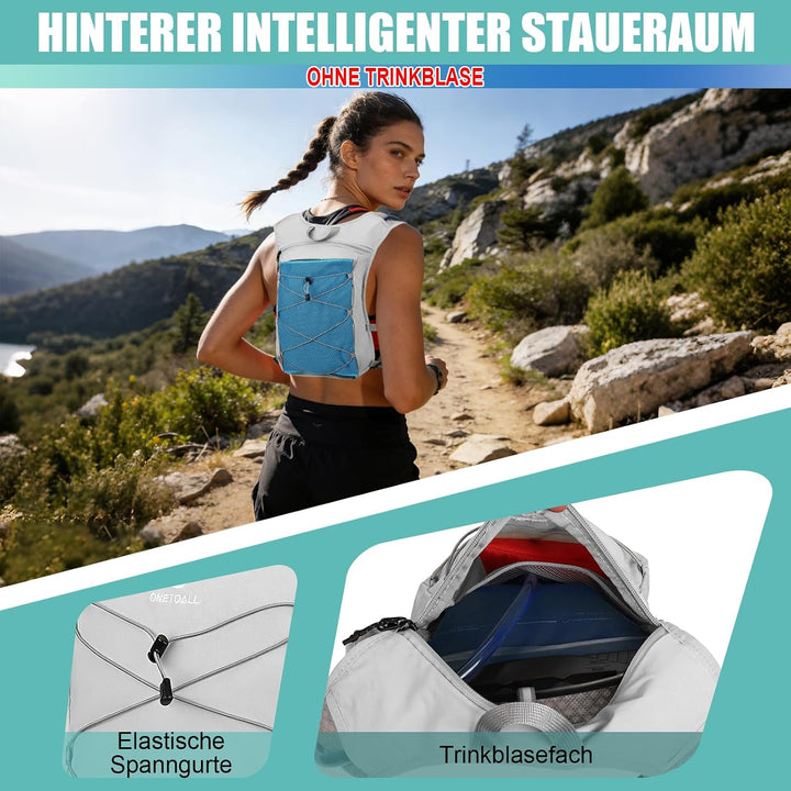 Laufweste Damen &amp; Herren mit 500ml Trinkflasche, Reflektierende Running Vest für Bessere Sichtbarkei