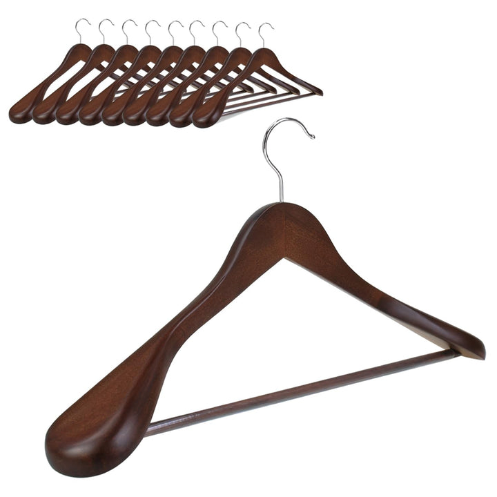 Hangerman Kleiderbügel aus natürlichem Holz, 10 Stück, Kleiderbügel aus Holz, für Jacken, Oberbeklei