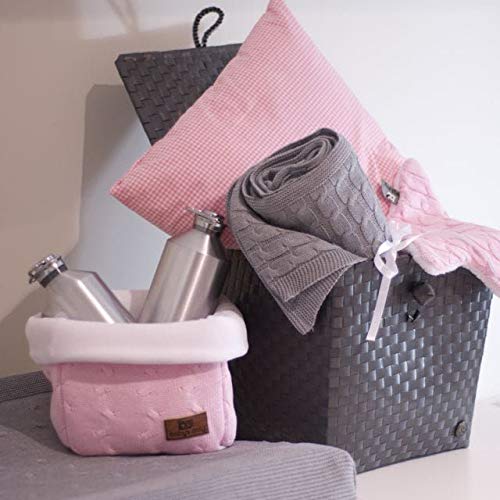 BO Baby's Only - Körbchen Cable - Wickeltisch Organizer - Gestrickte Aufbewahrungsbox für Kinderzimm