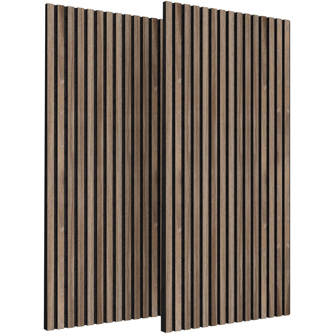 TONOR Holzfurnier Akustikpaneele selbstklebend,1,44m²-2 Stück 120x60x1,9cm 3D Wandpaneele Holzoptik,