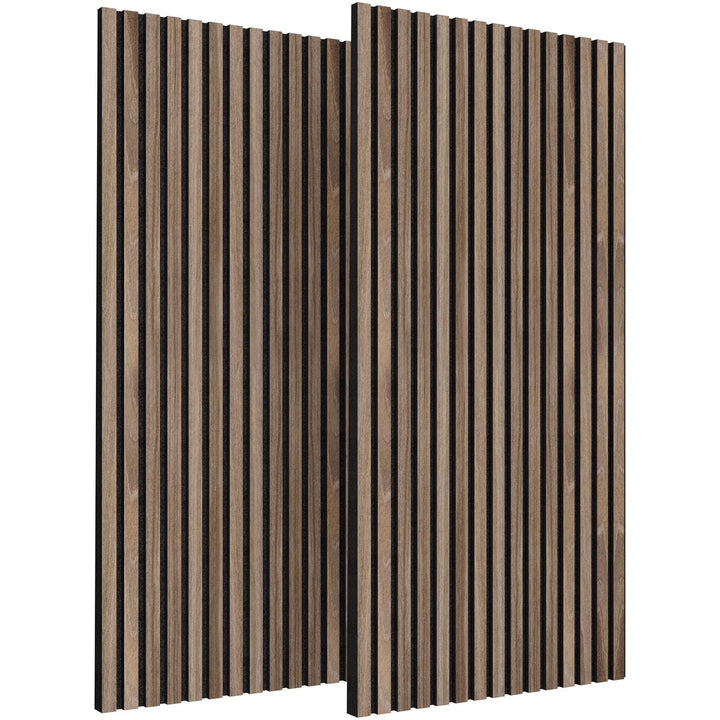 TONOR Holzfurnier Akustikpaneele selbstklebend,1,44m²-2 Stück 120x60x1,9cm 3D Wandpaneele Holzoptik,