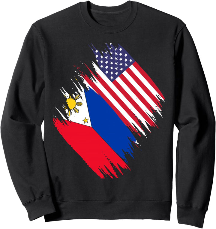 USA Philippinische Flagge Amerikaner Filipino Philippinen Sweatshirt