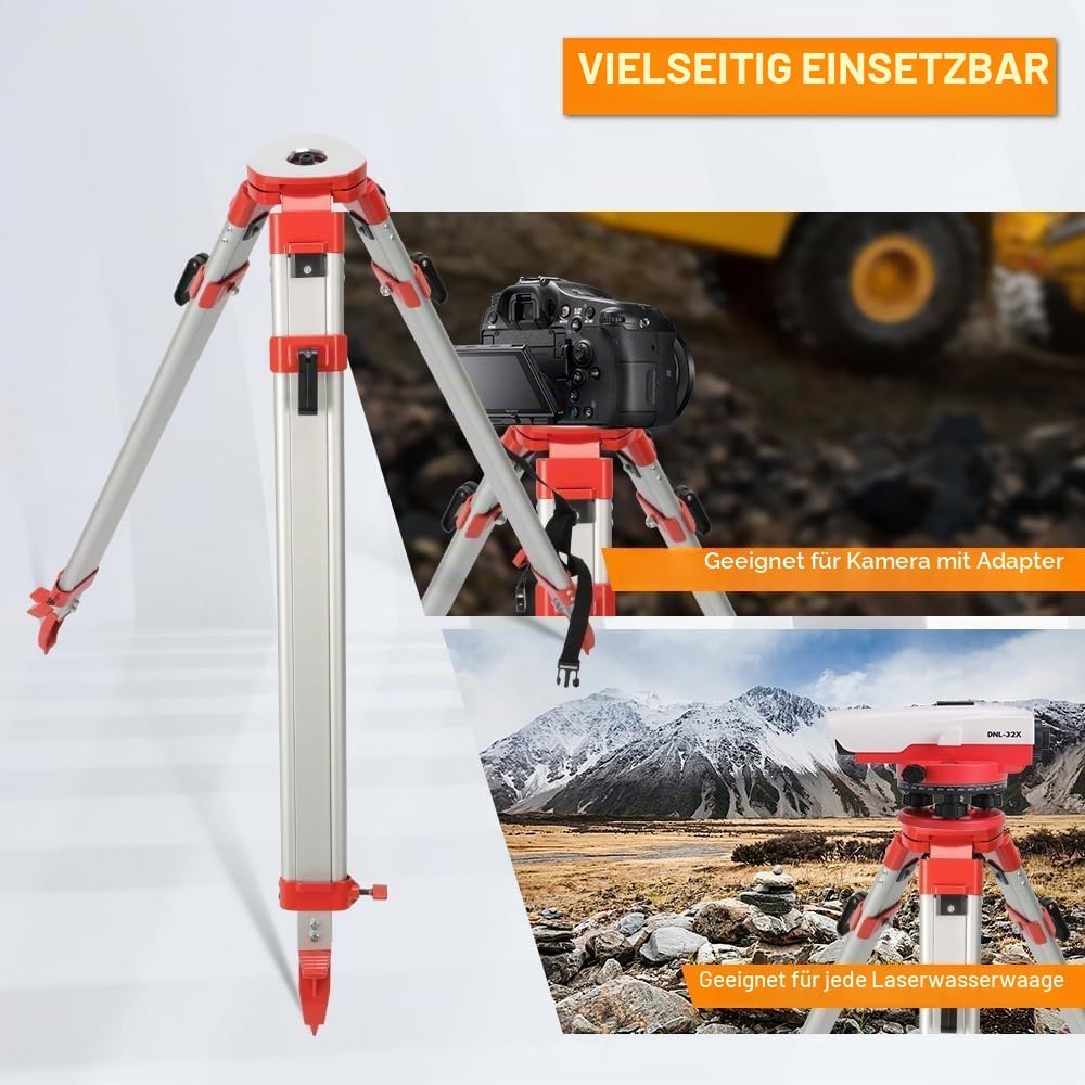 3M Teleskop-Nivellierlatte &amp; Vermessungsstativ-Set, Hochleistungs-Vermessungsset (3 Meter Reichweite