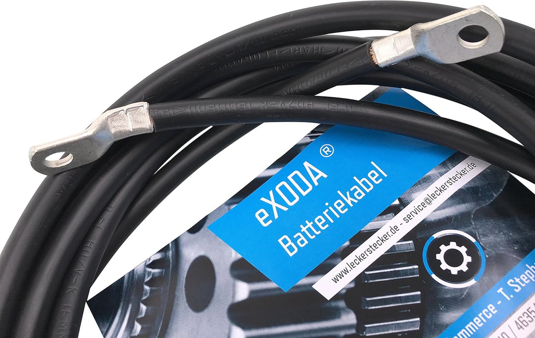 Batteriekabel 35 mm² 300cm mit Kabelschuhen M8 Schwarz 35 mm² 300cm M8 Schwarz, 35 mm² 300cm M8 Schw