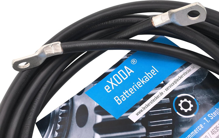 Batteriekabel 35 mm² 300cm mit Kabelschuhen M8 Schwarz 35 mm² 300cm M8 Schwarz, 35 mm² 300cm M8 Schw
