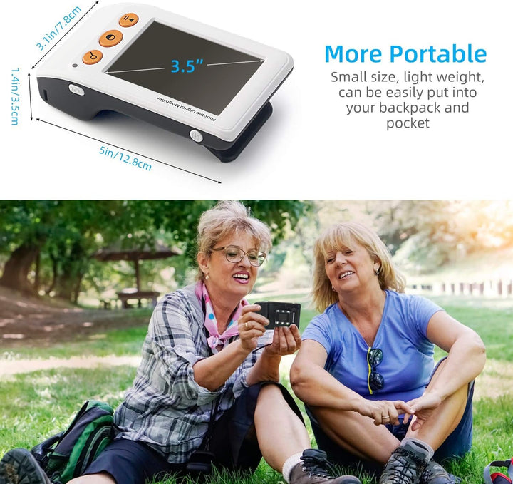 Digitale Mobile Lupe mit 3,5-Zoll-LCD-Bildschirm - Bietet eine 25-fache Textvergrösserung für eine e