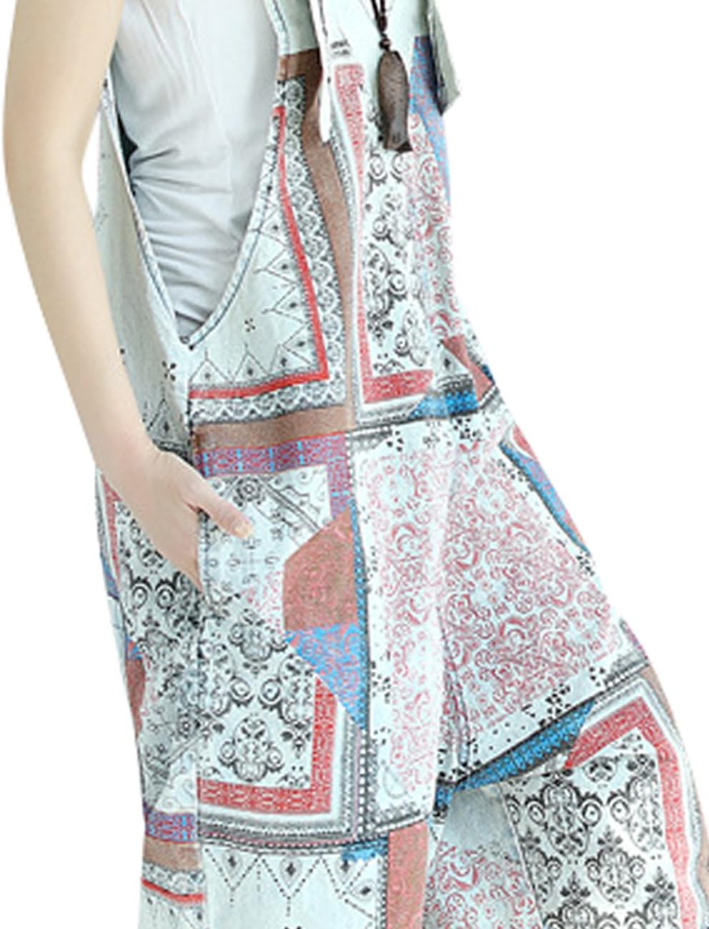 Youlee Damen Breites Bein Hose Denim Latzhose Overall Hosen Stil 19 Weiss, Stil 19 Weiss