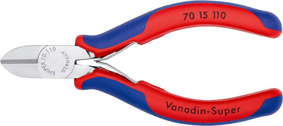 Knipex Seitenschneider verchromt, mit Mehrkomponenten-Hüllen 110 mm 70 15 110 & Kombizange schwarz a