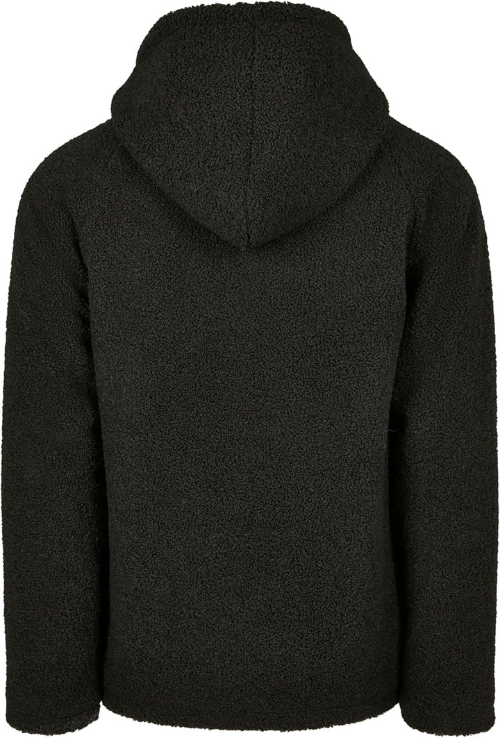 Urban Classics Herren Hooded Sherpa Zip Jacket S Schwarz, S Schwarz