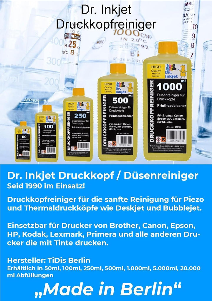 Dr. Inkjet DTF Druckkopfreiniger - Sublimationsdruckkopfreiniger - Alle Marken - 250ml - 500ml - 1.0