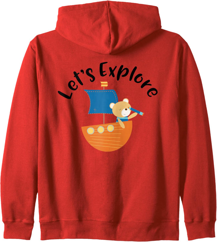 Let's Explore Cute Bear Boating Cruise Camping Kapuzenjacke
