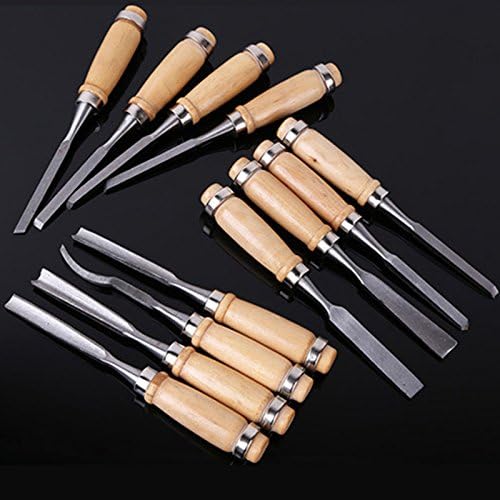 Professional Stechbeitel-Set – Eleoption 12 Stück Sharp Holzbearbeitungswerkzeuge mit Tragetasche –