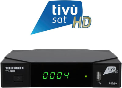 MK-Digital Telefunken TKF-S2000 Full HD DVB-S2 Sat Receiver mit aktiver Tivusat HD Karte