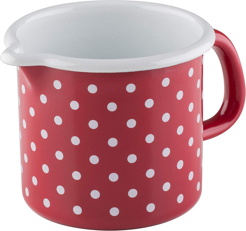 Riess, 0040-077, Schnabeltopf 12, COUNTRY - PÜNKTCHEN ROT, Durchmesser 12 cm, Höhe 11.5 cm, Inhalt 1