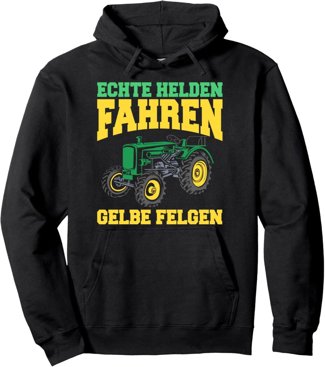 Treckerfahrer Kostüm Echte Helden Fahren Gelbe Felgen Pullover Hoodie