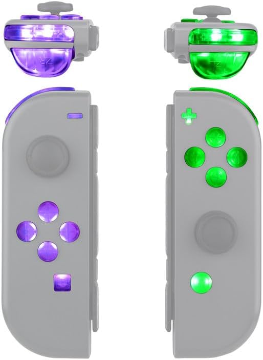 eXtremeRate LED Tasten Set für NS Switch Joycon,Leuchttaste ABXY Knöpfe Tasten Trigger Button DFS LE
