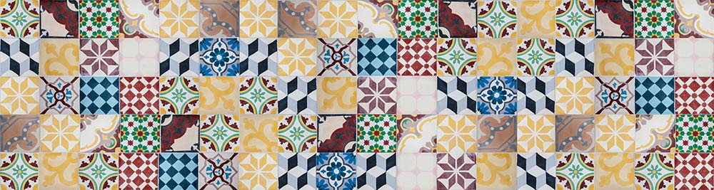 Viniliko Vintage Tiles Vinylteppich, Mehrfarbig, 80 x 300 cm