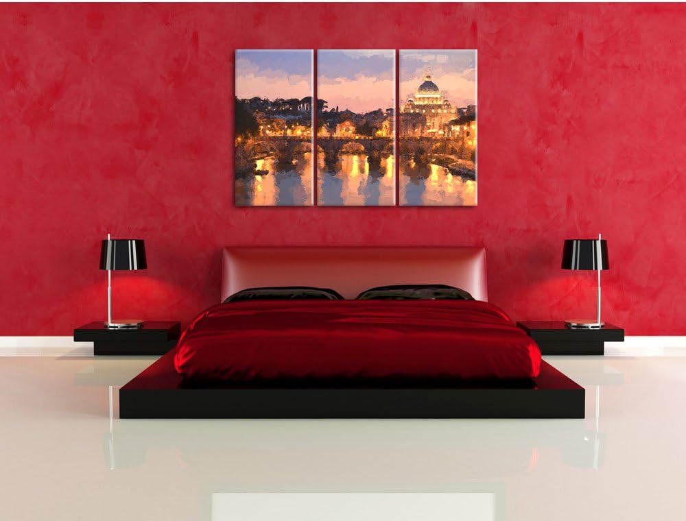 Pixxprint Vatikan in Rom als Leinwandbild/Grösse: 3 Teilig (120x80) cm/Wandbild/Kunstdruck/fertig be
