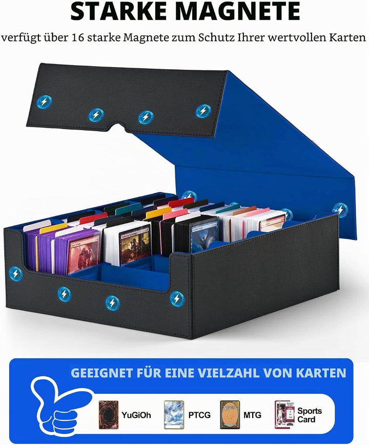 ZLCA Trading Card Storage Box, Commander Card Deck Case Holds 2400+ Cards, MTG Deck Box mit 4 Stopfe