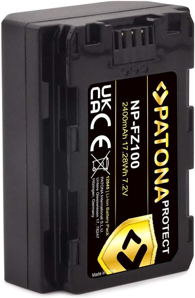 PATONA Protect NP-FZ100 Kamera-Akku 2X (2400 mAh) mit V1 Gehäuse 2x NP-FZ100 Protect, 2x NP-FZ100 Pr
