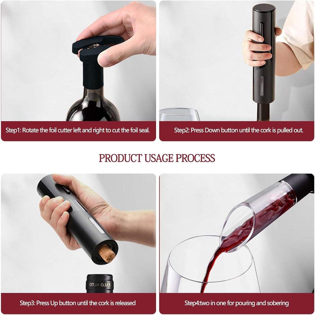 Korkenzieher Elektrisch, Weinflaschenöffner Set, Automatischer Flaschenöffner, Geschenkidee Weinflas