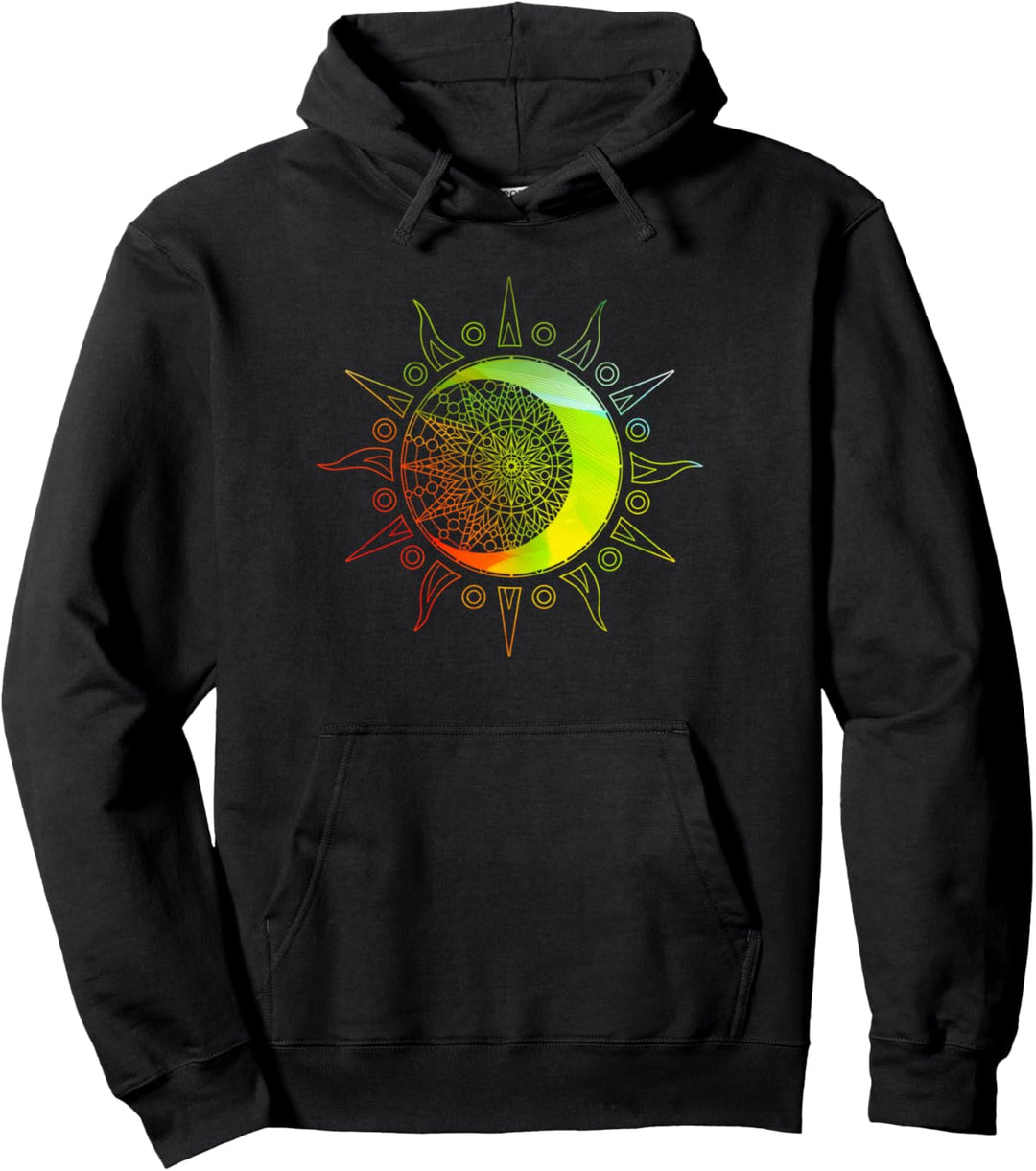 Sonne Mond Tag Nacht Himmel Wiccan Symbol Tierkreis Pullover Hoodie