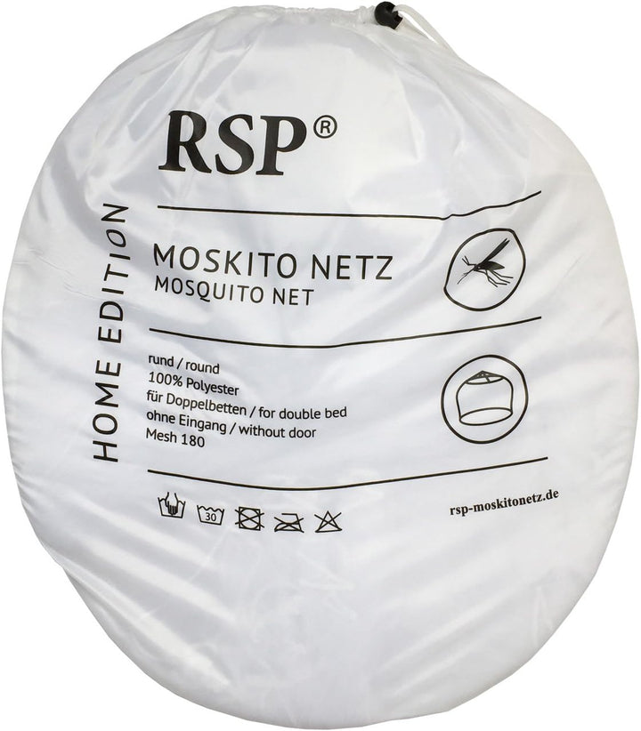 RSP® Moskitonetz Home für Doppelbetten mit extra grossem Spannring für Zuhause Einheitsgrösse