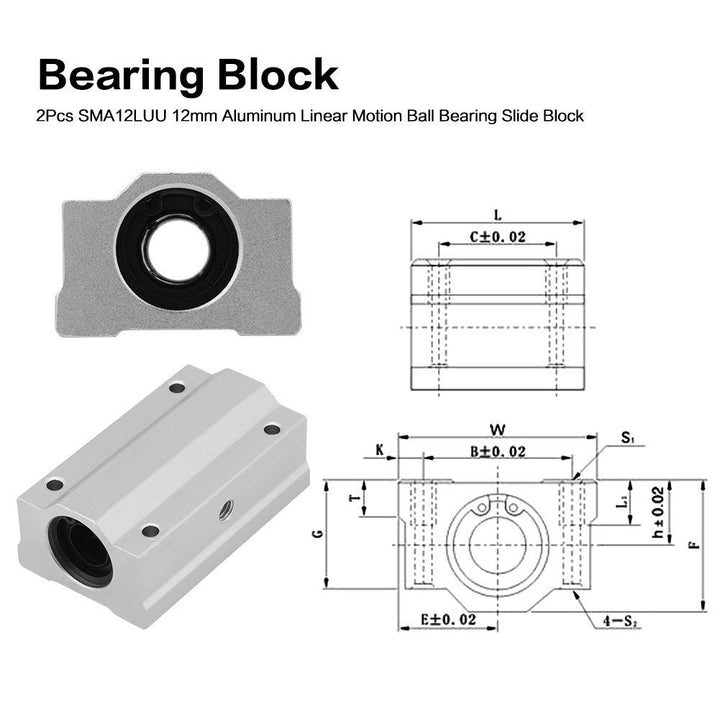 2 stücke SCS12UU 12mm Aluminium Linearkugellager Gleitblock Gleitbuchse Ersatz für CNC