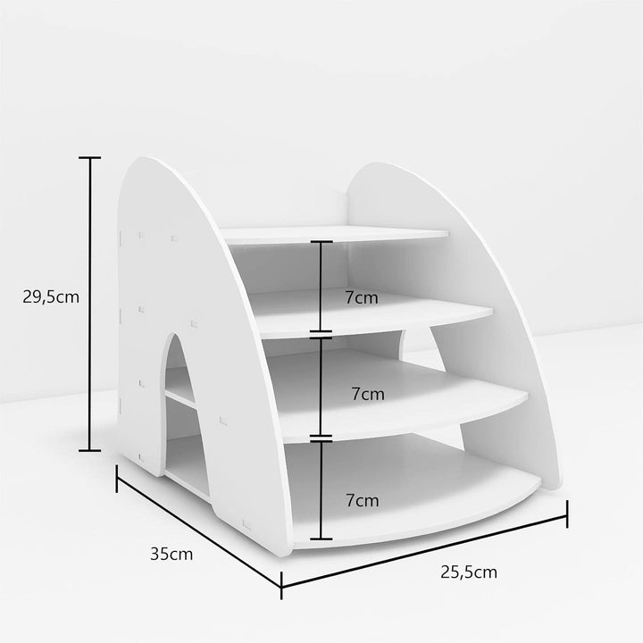 PUNCIA Dokumentenablage A4 Briefablage 4 Ablagefächer PVC Schreibtisch Datei Organizer Papierablage