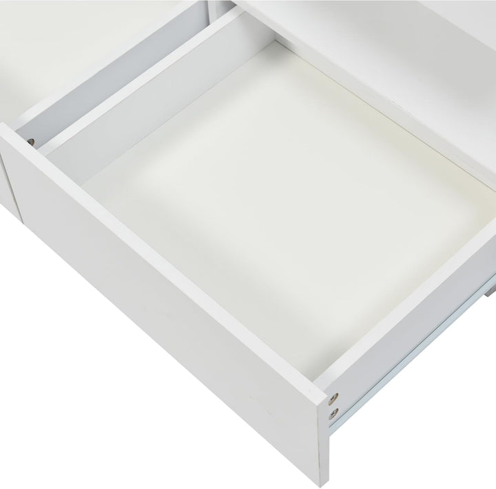 Merax Hochglanz Couchtisch mit LED-Beleuchtung und Acrylplatten – Moderner Sofatisch für Wohnzimmer