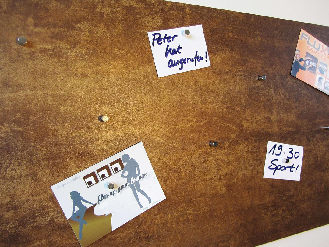 Magnet-Pinnwand in Rost-Optik, Memoboard, Magnettafel, magnetisch; inkl. 10 Haft-Magnete und einer G