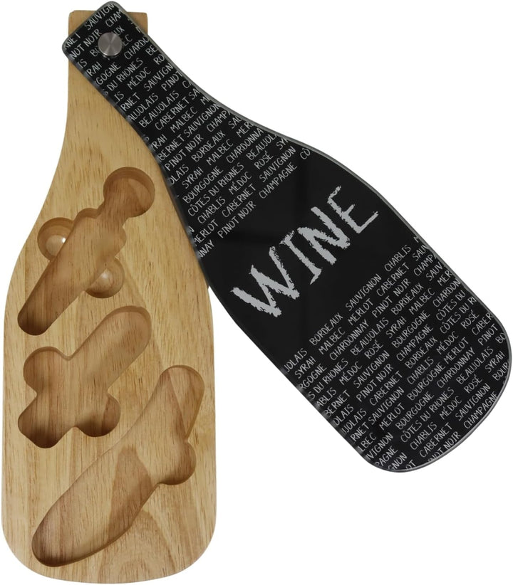 Weinzubehör-Geschenk-Set, 3-teilig, Weinflaschenverschluss aus Holz, Korkenzieher, Schraubenzieh-Set