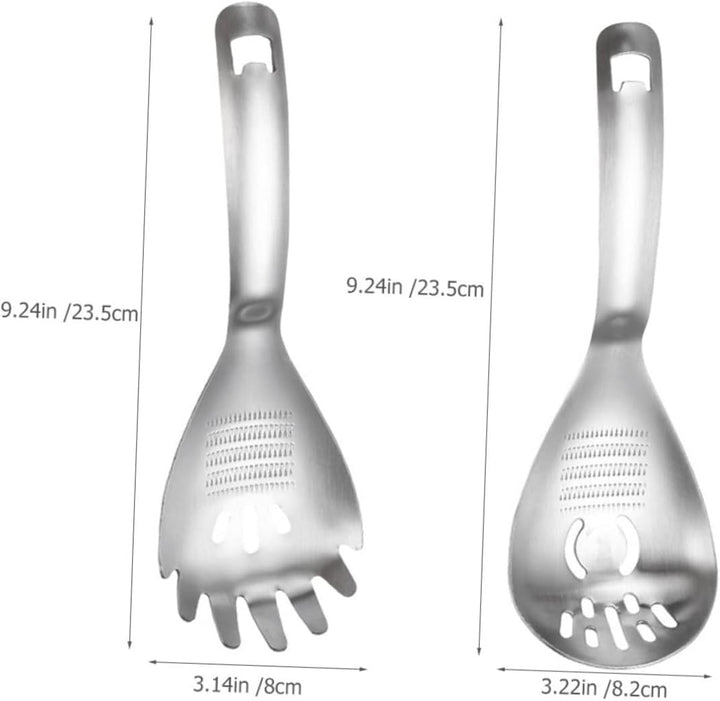 2 Stück Edelstahl Küchenutensil mit Knoblauchpresse und Kartoffelzerkleinerer Multifunktional und Er
