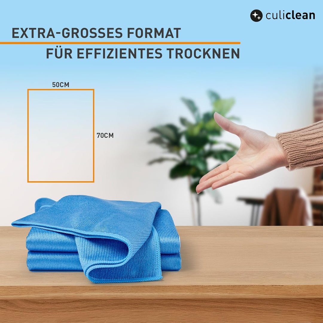 Ultra Mikrofaser Küchentuch Geschirrtuch Trockentuch 50x70 cm, blau, 10 Stück, Profipack, Waschbar,