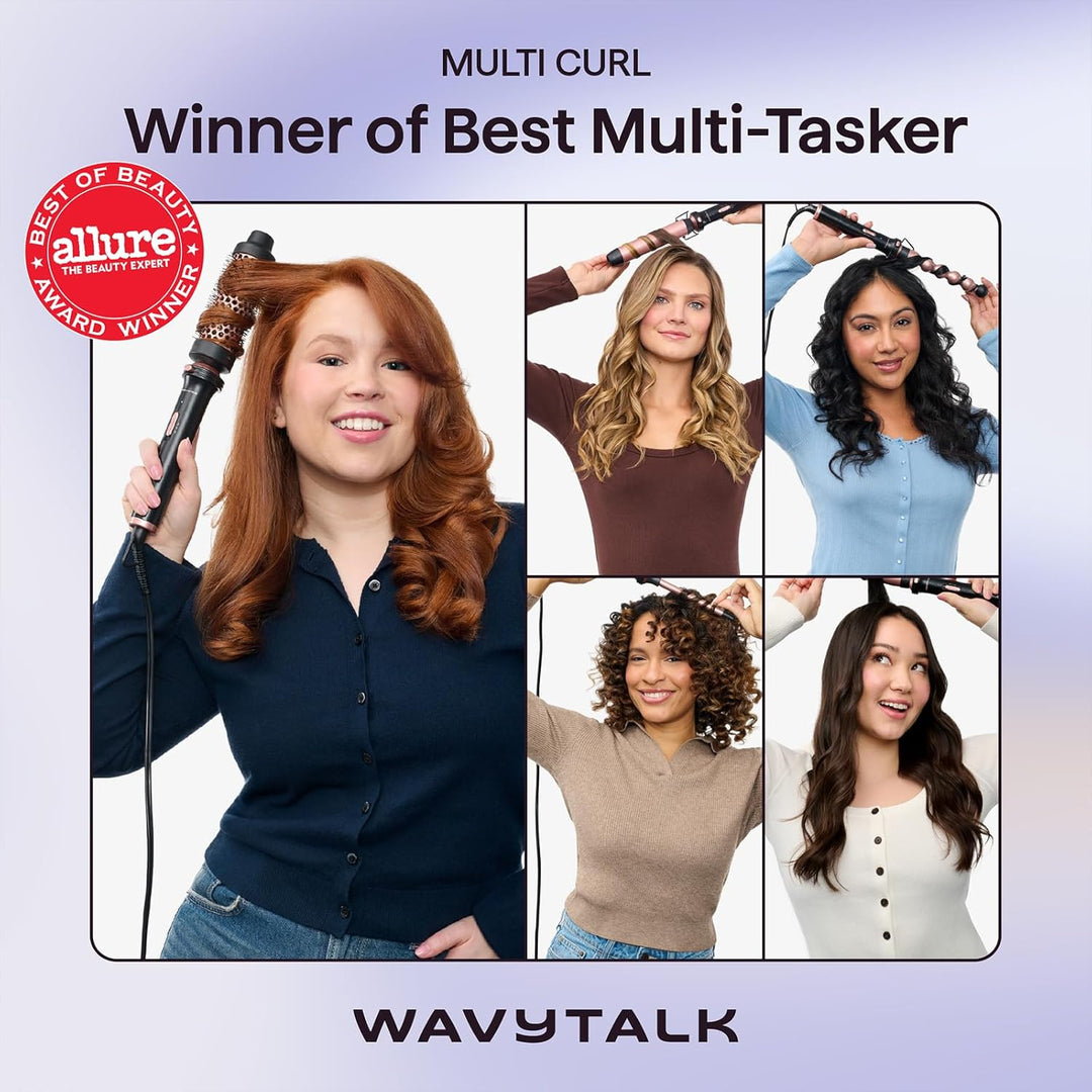 Wavytalk Lockenstab, 5-in-1 Lockenstäbe Set mit Lockenbürste und 4 austauschbaren Lockenwickler Kera