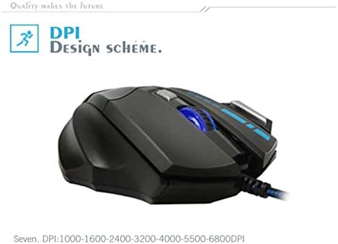 ELLENNE GM02 Professionelle Gaming-Maus, 6800 dpi, 7 Tasten, USB, LED, RGB