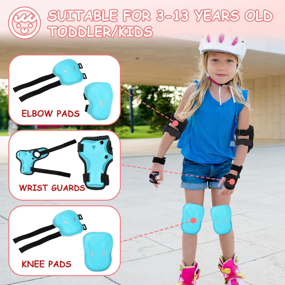 Knieschoner Kinder, Verstellbare Knieschützer Ellenbogenschoner Handgelenkschoner, Schoner Schützer