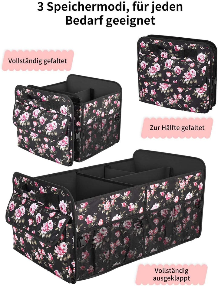 YOHOOLYO Kofferraum Organizer Faltbar 72L Auto Kofferraumtasche unterstützt 35 kg 600D Oxford-Gewebe