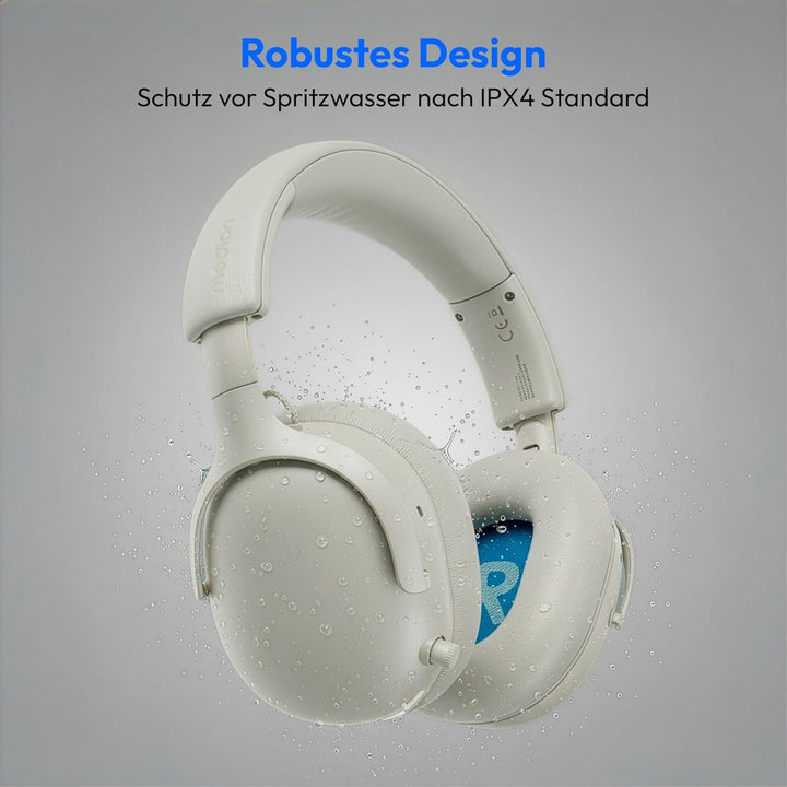 MEDION Over Ear Kopfhörer HX-1 Plus (kabellos, Feed Forward Noise Cancelling, Bluetooth 6.0, Wireles