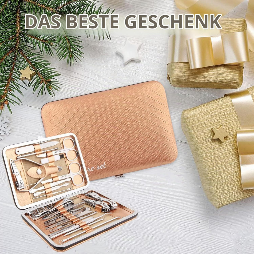 Maniküre Set 23 stücke Professionelles Nagelknipser Kit Pediküre Kit Pflegeset aus Edelstahl Nagelpf