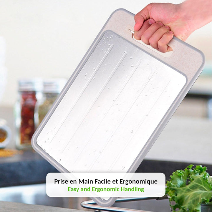 FISHTEC - 4 in 1 Auftaubrett - Vorderseite zum Auftauen, Rückseite zum Schneiden, Oberfläche zum Ras