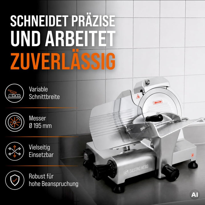 Aufschnittmaschine ASM 195 mm Gastronomiebedarf