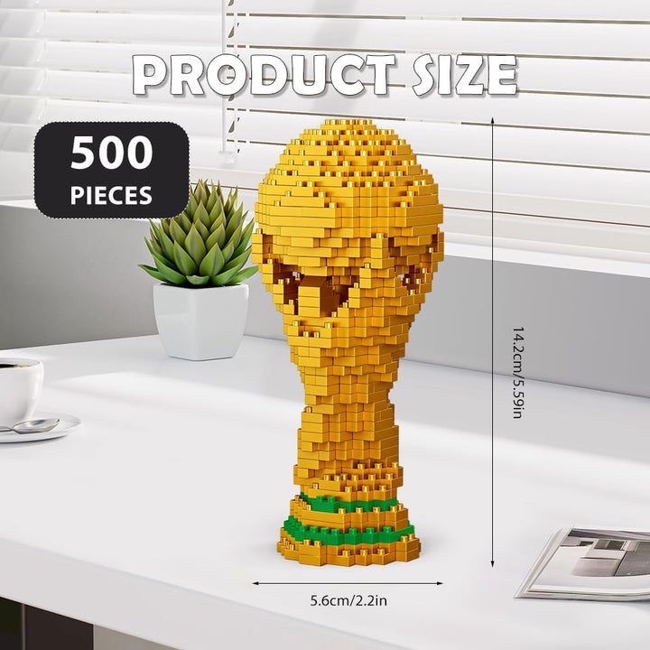 Fussball Bausteine Set 500 Teile, 3D Miniatur Fussball Bildungsspielzeug, Micro Fussball Bausteine D