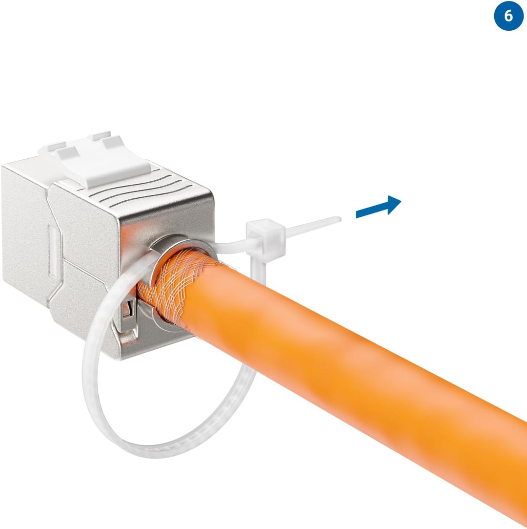 deleyCON 12x CAT6a MINI Keystone Jack Modul Patchkabel Netzwerkkabel Verbinder 30 mm (3 cm) Lang STP