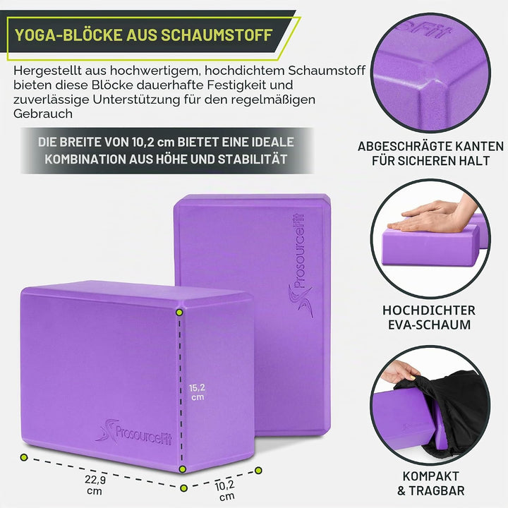 ProsourceFit Uni-Erwachsene Foam Yoga-Blöcke aus Schaumstoff Violett, violett