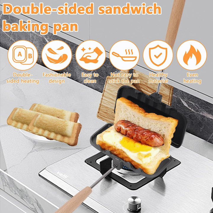 Sandwich Toaster, Sandwichtoaster, Antihaftbeschichteter Sandwich Maker, Doppelseitige Bratpfanne, R